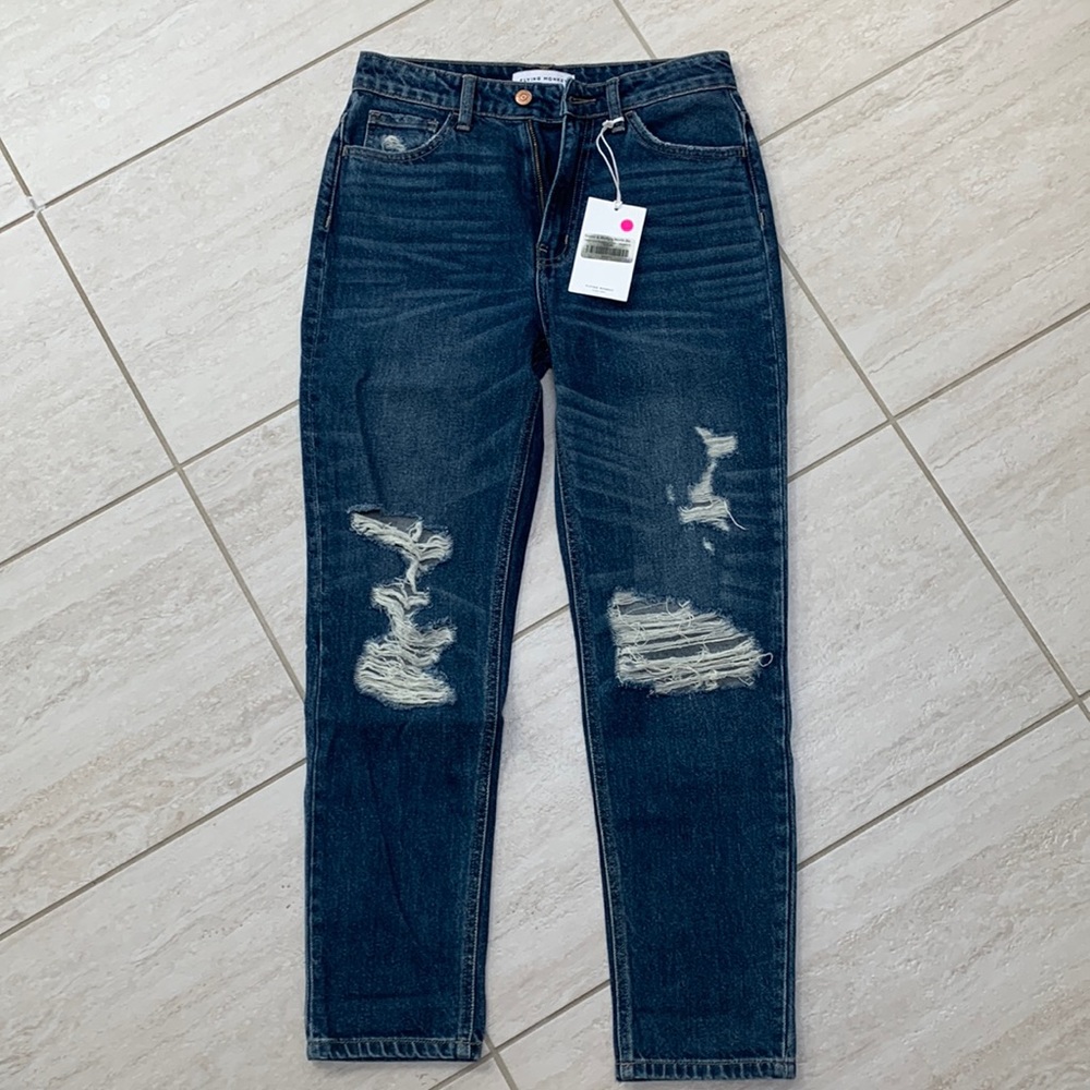 NWT flying monkey, distressed boyfriend jean size 26